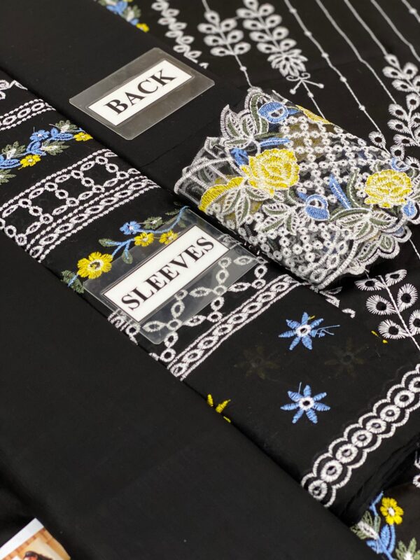 NEW ARRICAL BLACK LOVER COTTON LAWN  CHIKANKARI - Image 5
