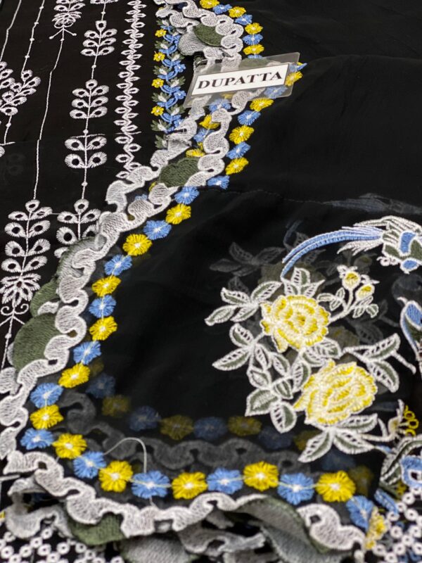 NEW ARRICAL BLACK LOVER COTTON LAWN  CHIKANKARI - Image 6