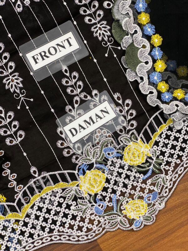 NEW ARRICAL BLACK LOVER COTTON LAWN  CHIKANKARI - Image 7