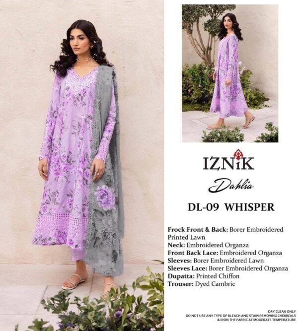 PRIMUIM LAWN CHIKANKARI IZNIK D9