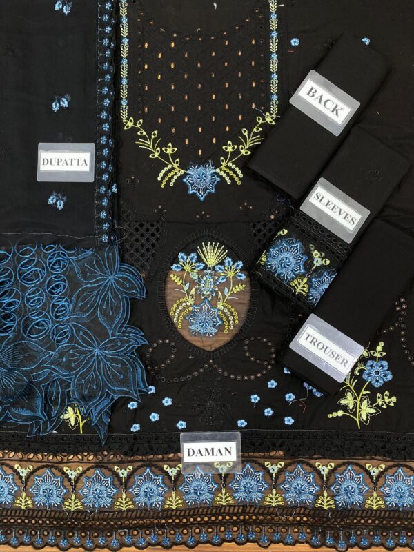 BLACK LOVER NEW ARRIVAL PUMA LAWN CHIKANKARI JAZMIN - Image 2