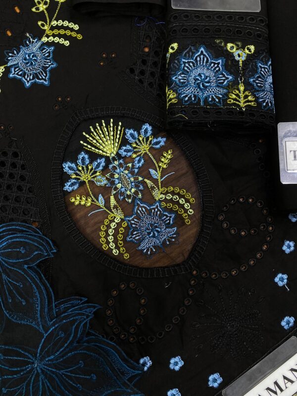BLACK LOVER NEW ARRIVAL PUMA LAWN CHIKANKARI JAZMIN - Image 5