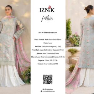 BRAND IZNK LAWN CHIKANKARI SFL 07