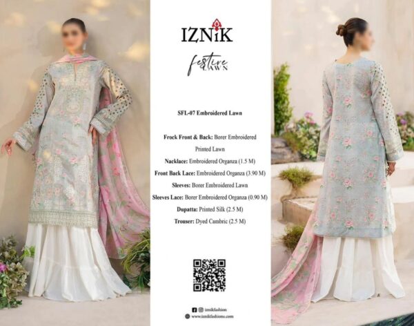 BRAND IZNK LAWN CHIKANKARI SFL 07