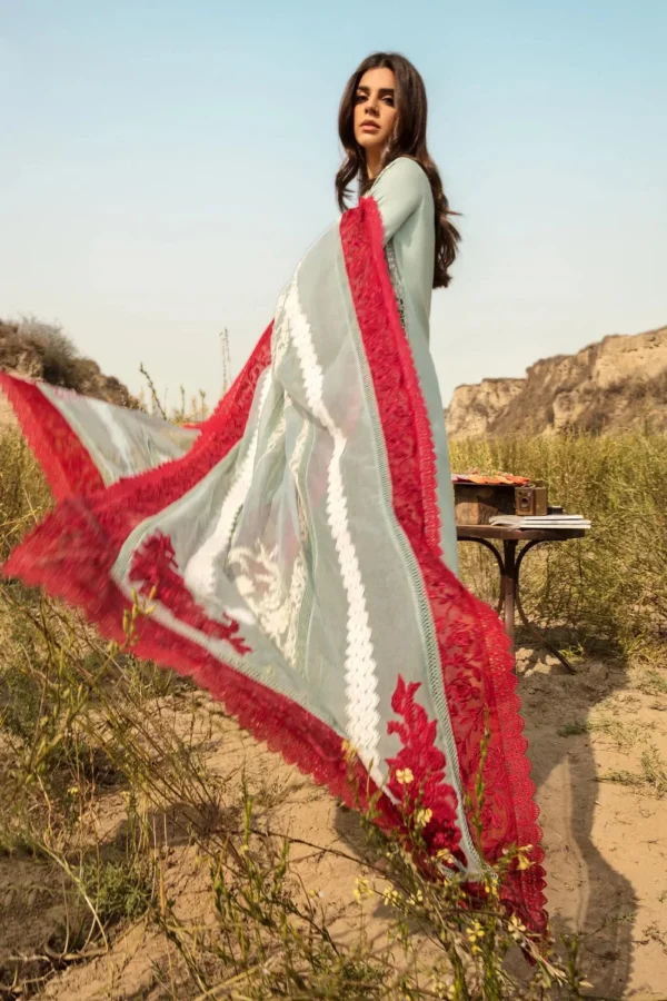 Experience the elegance of the Crimson X Lawn Cotton Dress - Image 5