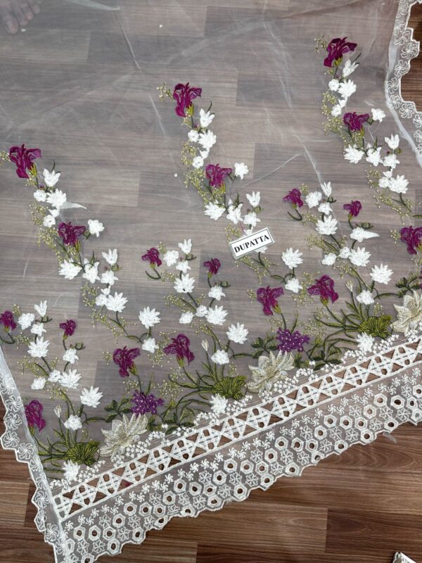 Elaf Festive Chikankari Collection'22 EFC#06-A Crystal - Image 4