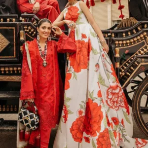 MUSHQ RED LOVER CHIKANKARI BY AYIEZA KHAN