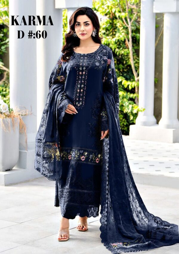 COTTON LAWN CHIKANKARI BRAND NAME MUSLIM BOTIUQUE 2 COLOURE