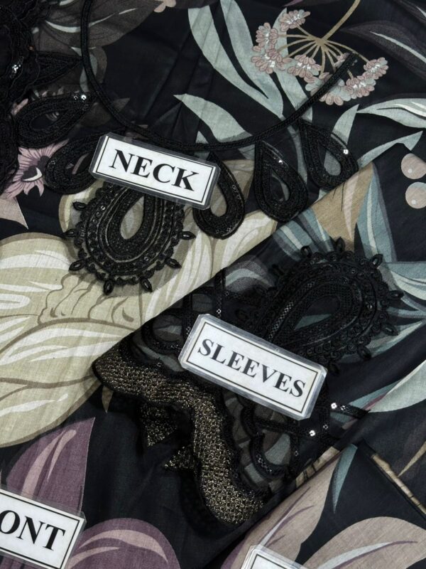 Baroque 3‑Piece Embroidered Lawn Suit with Printed Chiffon Dupatta - Image 4