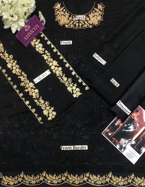 Azure Chiffon Embroidered Unstitched Collection - Image 4
