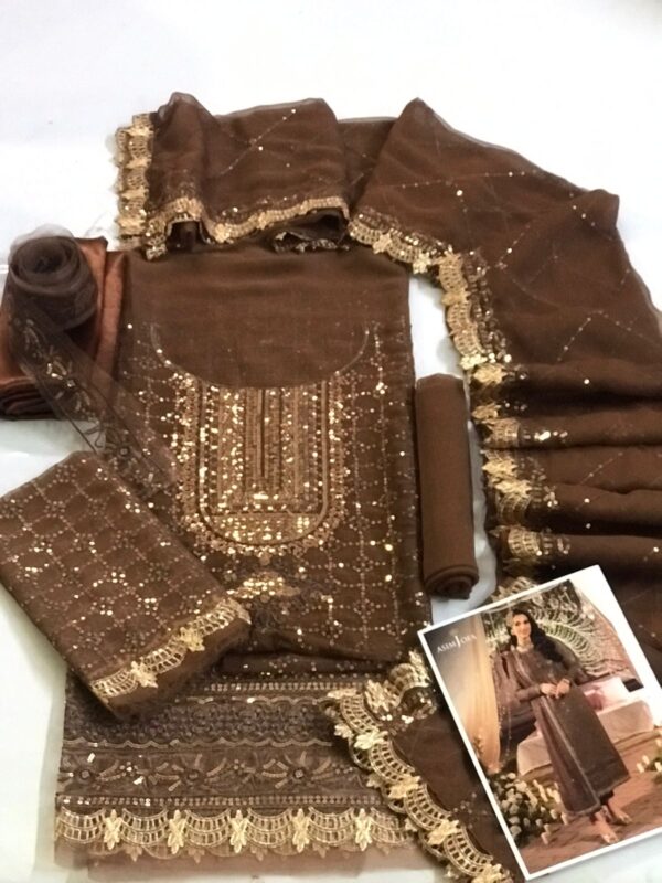 ASIM JOFA DASTAN CHIFFON EMBROIDERED DRESS WITH CHIFFON EMBROIDERED DUPATTA - Image 4