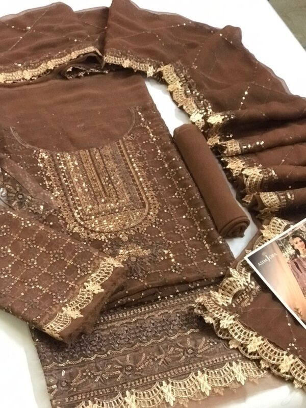 ASIM JOFA DASTAN CHIFFON EMBROIDERED DRESS WITH CHIFFON EMBROIDERED DUPATTA - Image 3