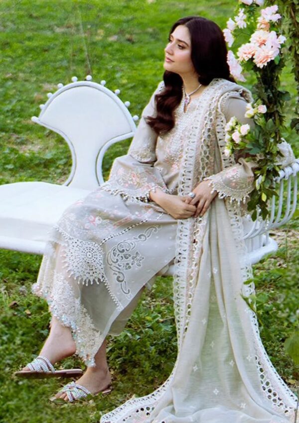 NEW ARRIVAL BIN ILYAS LAWN COTTON CHIKANKARI - Image 3