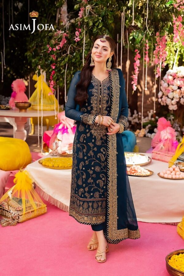 NEW ARRIVAL ASIM JOFA LUCXURY CHIFFION AQUA MARINE