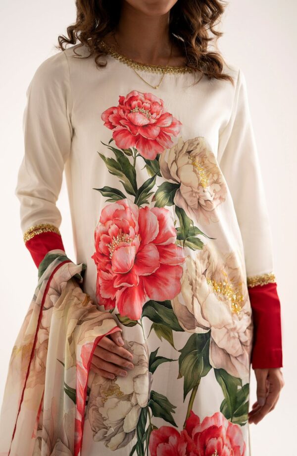 Floral Print Silk Dress - Image 2