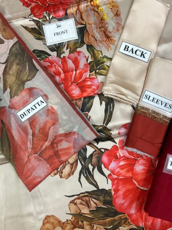 Floral Print Silk Dress - Image 4