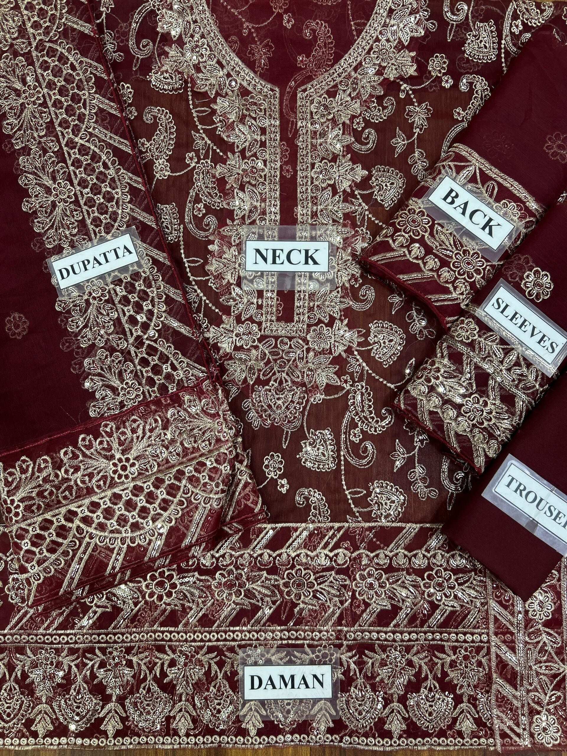ASIM JOFA ( MARHOON🟢) WEDDING COLLECTION - Image 2